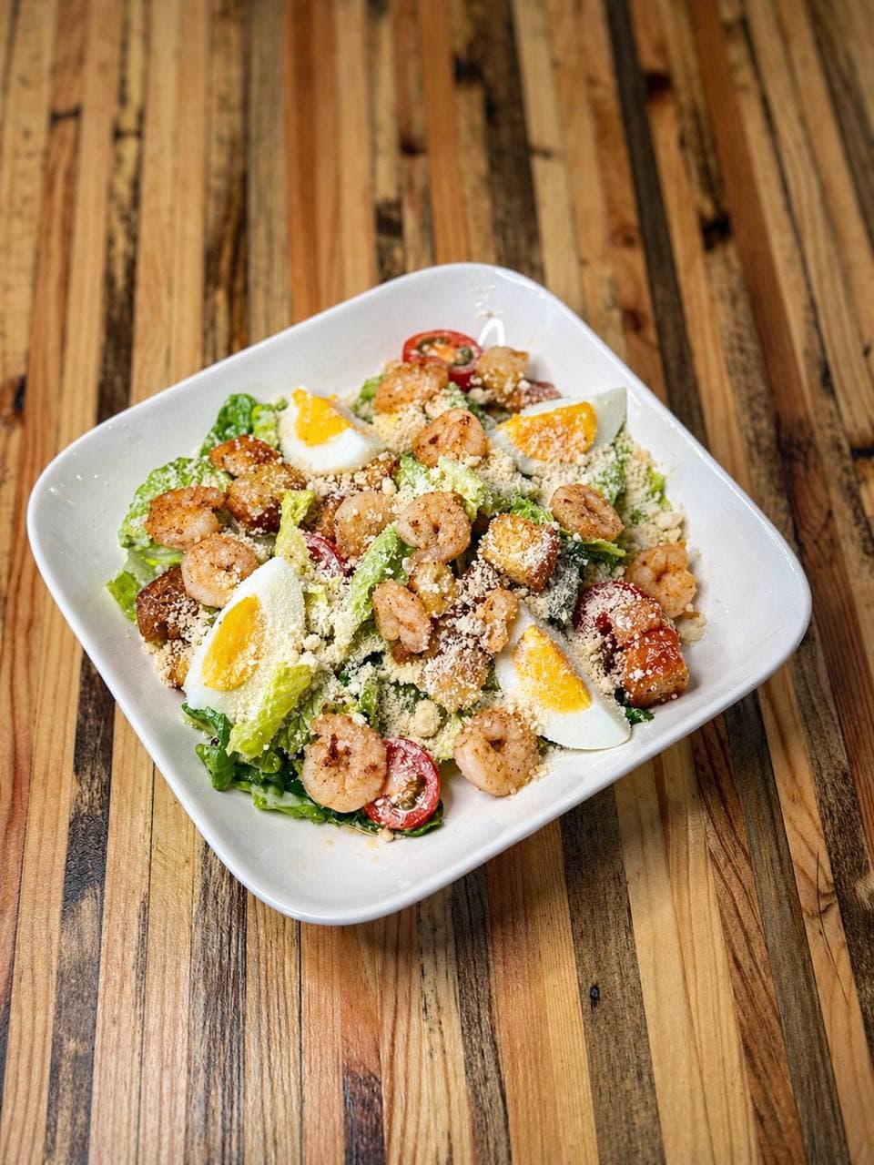 Garnelen-Salat Mit Ei Und Tomaten